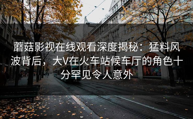 蘑菇影视在线观看深度揭秘：猛料风波背后，大V在火车站候车厅的角色十分罕见令人意外