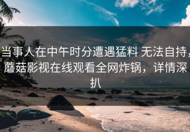 当事人在中午时分遭遇猛料 无法自持，蘑菇影视在线观看全网炸锅，详情深扒