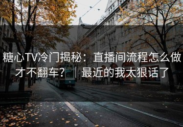糖心TV冷门揭秘：直播间流程怎么做才不翻车？｜最近的我太狠话了