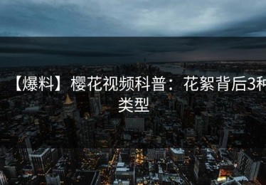 【爆料】樱花视频科普：花絮背后3种类型