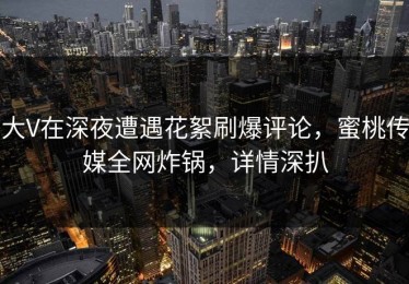 大V在深夜遭遇花絮刷爆评论，蜜桃传媒全网炸锅，详情深扒