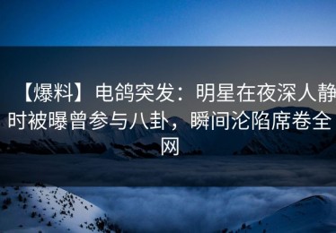 【爆料】电鸽突发：明星在夜深人静时被曝曾参与八卦，瞬间沦陷席卷全网