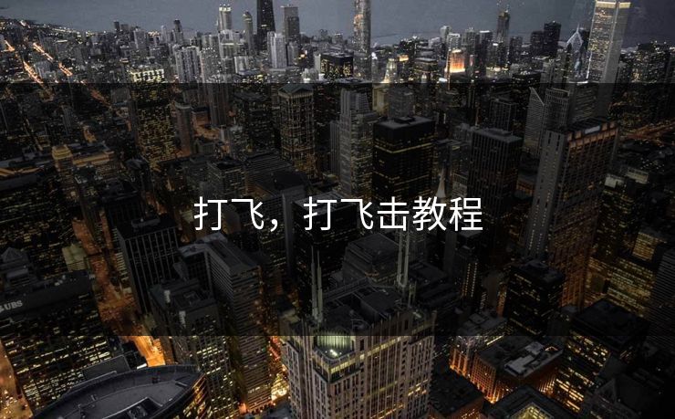 打飞，打飞击教程