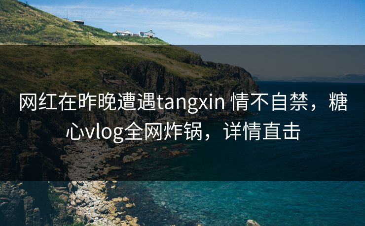 网红在昨晚遭遇tangxin 情不自禁，糖心vlog全网炸锅，详情直击